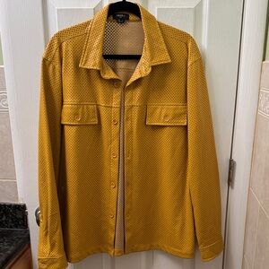 Forever 21 Men's Mustard Perforated Shirt Jacket